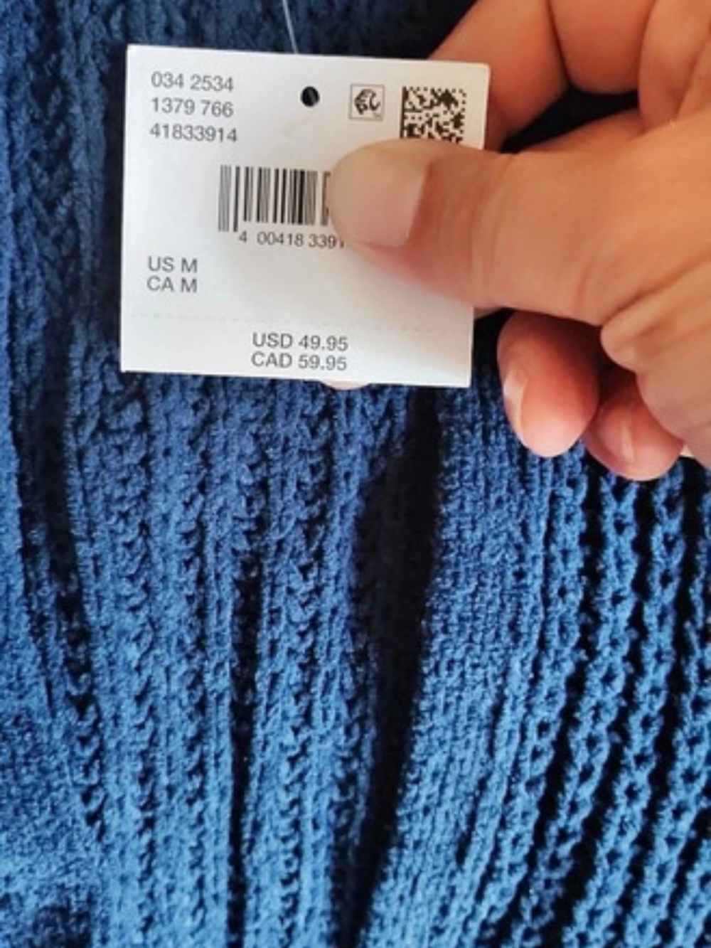 American Eagle Open-Front Cardigan Sweater Blue Medium - Picture 3 of 3